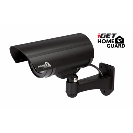 iGET HGDOA5666 - atrapa/maketa bezpečnostní CCTV kamery, blikající črv. LED,4x nálepka CCTV varování, 75020507