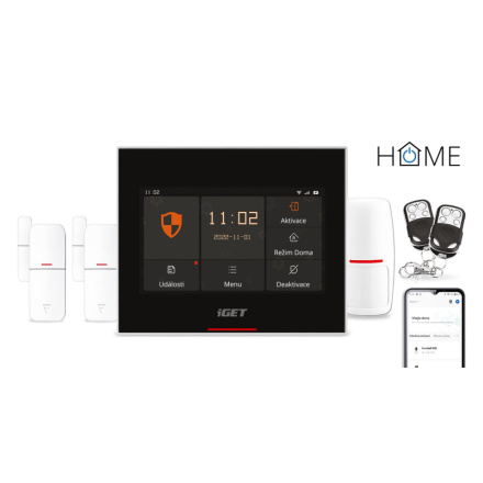 iGET HOME X5 - Inteligentní Wi-Fi/GSM alarm, v aplikaci i ovládání IP kamer a zásuvek, Android, iOS, 75020108