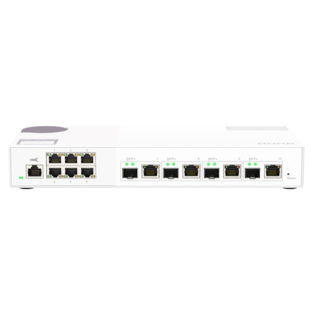 QNAP řízený switch QSW-M2106-4C (6x 2,5GbE RJ45 a 4x kombinované 10GbE SFP+ / 10GbE RJ-45), QSW-M2106-4C