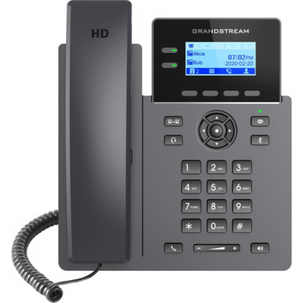 Grandstream GRP2602G SIP telefon, 2,21" LCD podsv. displej, 4 SIP účty, 2x1Gbit port, PoE, GRP2602G