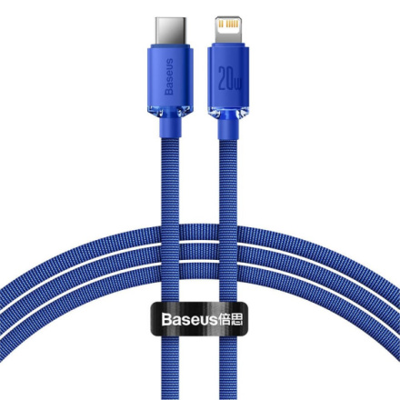 Baseus CAJY000203 Crystal Shine Series Datový Kabel USB-C - Lightning 20W 1,2m Blue, 6932172602758