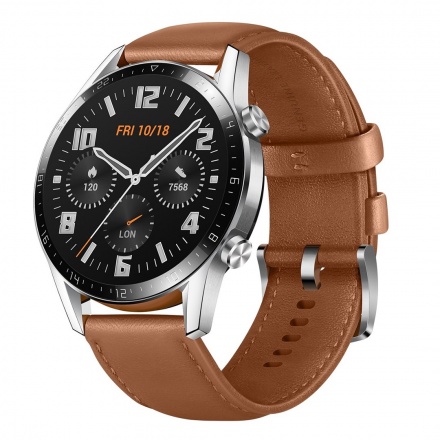 Huawei Watch GT 2 Brown Leather Strap, Latona-B19V