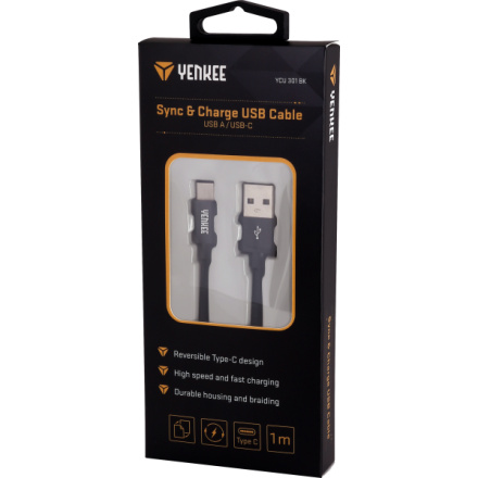 YCU 302 BK kabel USB A 2.0 / C 2m YENKEE