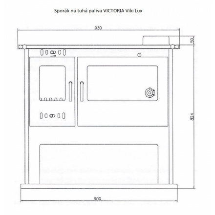 Sporák na tuhá paliva VICTORIA Viki Lux black, 3116