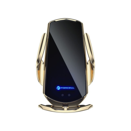 FORCELL car holder with wireless charging automatic sensor + magnetic adapters HS1 15W gold 440821