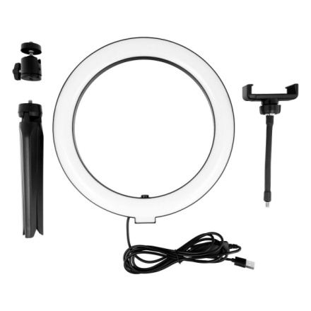 Led RING Stream RGB lamp 10inch with holder for mobile + tripod 443301