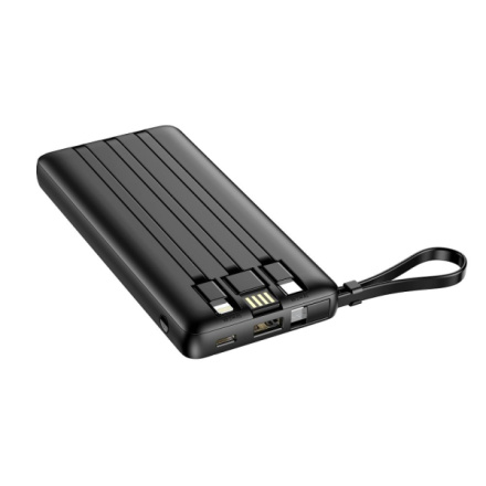 VEGER powerbank 10 000 mAh with built-in cables Micro USB / Type C / Lightning C10 (W1116) black 541942