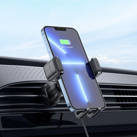 HOCO car holder with wireless charging for airvent 15W HW01 black 590301
