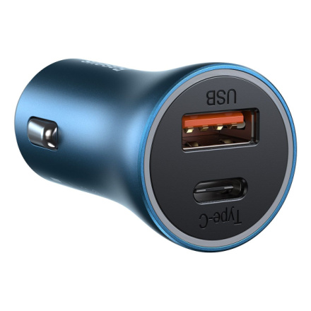 BASEUS car charger USB A + Type C + cabel Type C to Lightning PD QC4.0 3A 40W TZCCJD-03 blue 590843