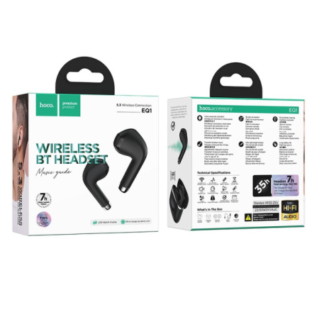 HOCO bluetooth earphones Music guide wireless EQ1 black 592843