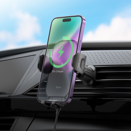 HOCO car holder with wireless charging for air vent 15W HW4 black 594142