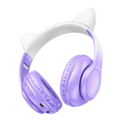 HOCO wireless bluetooth headphones W42 Cat Ear purple grape 594993