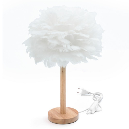 Table lamp bedside feather Art Deco white CBDPH 599212