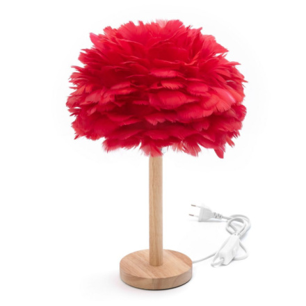 Table lamp bedside feather Art Deco red CBDPH 599216