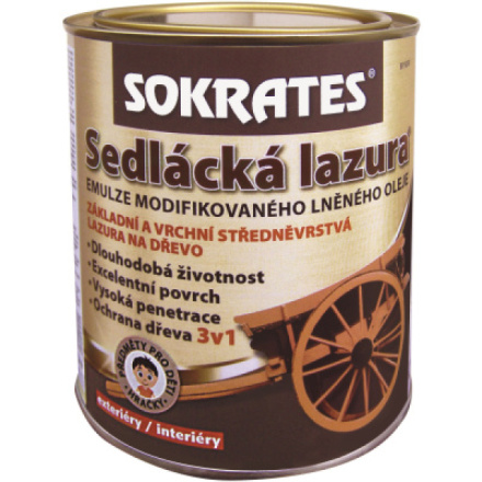 Sokrates Sedlácká lazura na dřevo, ořech tmavý 0,7 kg