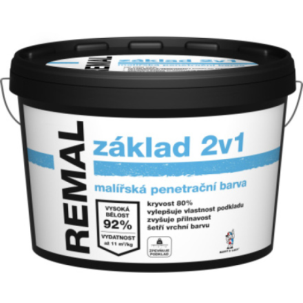 REMAL základ 2v1 malířská penetrační barva, 5 kg , bílá