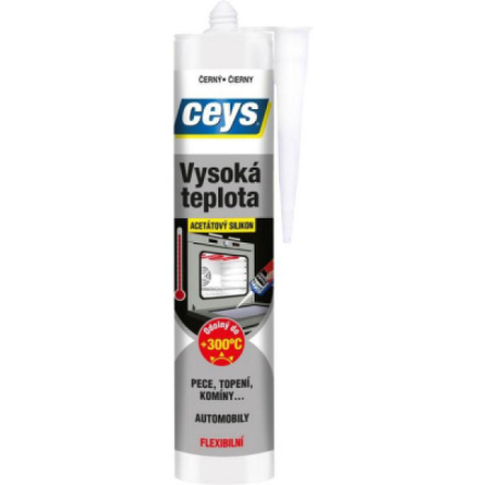 Ceys Silikon acetát vysoká teplota, černý, 280 ml