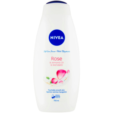 Nivea Rose & Almond oil sprchový gel, 750 ml