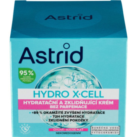 Astrid krém hydro X-Cell zklidňující pro citlivou pleť, 50 ml