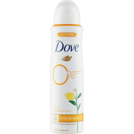 Dove 0% ALU Citrus a Broskev deodorant, 150 ml deospray