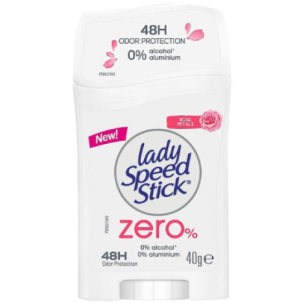 Lady Speed Stick Zero Rose Petals tuhý deodorant, 40 g, deostick