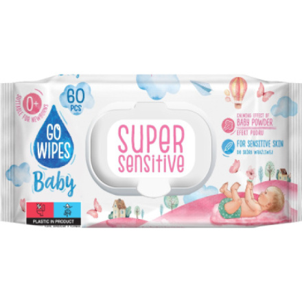 Go Wipes Baby Super Sensitive dětské vlhčené ubrousky, 60 ks