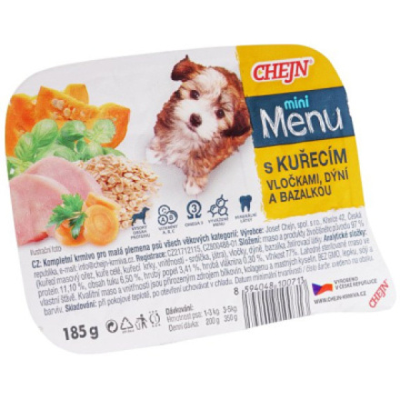 Chejn mini MENU s kuřecím pro malé psy, 185 g