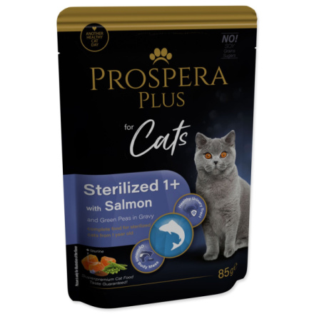 Kapsička Prospera Plus Sterelized 1+, Salmon, Peas 85g 1513-10106|X|X|KS