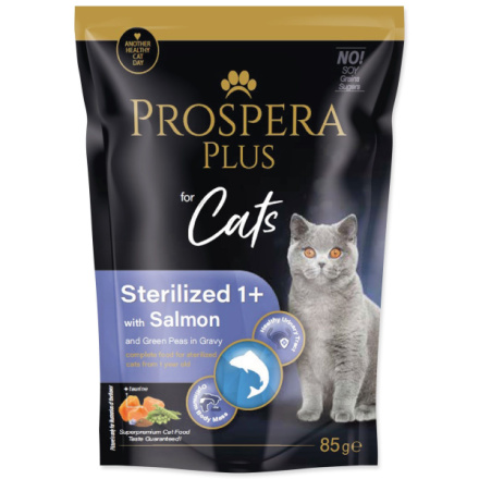 Kapsička Prospera Plus Sterelized 1+, Salmon, Peas 85g 1513-10106|X|X|KS