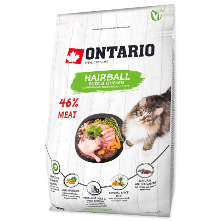 Krmivo Ontario Cat Hairball 0,4kg 213-10123|X|X|KS