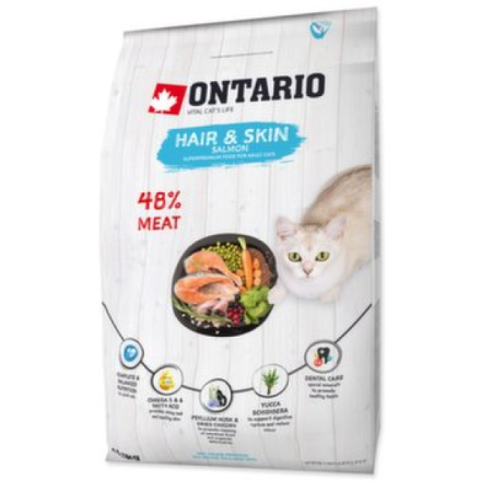 Krmivo Ontario Cat Hair & Skin 6,5kg 213-10177|X|X|KS