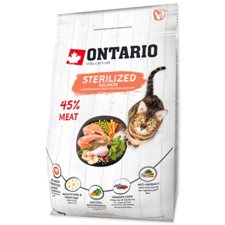 Krmivo Ontario Cat Sterilised Salmon 0,4kg 213-10773|X|X|KS