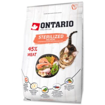 Krmivo Ontario Cat Sterilised Salmon 0,4kg 213-10773|X|X|KS