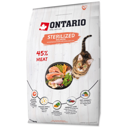 Krmivo Ontario Cat Sterilised Salmon 6,5kg 213-10777|X|X|KS