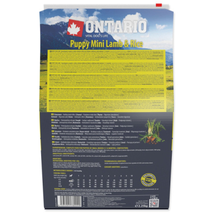 Krmivo Ontario Puppy Mini Lamb & Rice 2,25kg 214-10195|X|X|KS