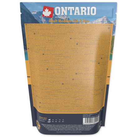 Krmivo Ontario Adult Medium Fish & Rice 0,75kg 214-10673|X|X|KS