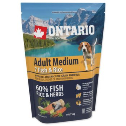 Krmivo Ontario Adult Medium Fish & Rice 0,75kg 214-10673|X|X|KS