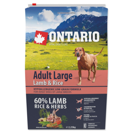 Krmivo Ontario Adult Large Lamb & Rice 2,25kg 214-10795|X|X|KS