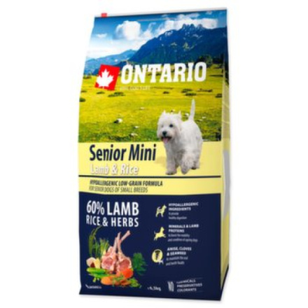 Krmivo Ontario Senior Mini Lamb & Rice 6,5kg 214-11197|X|X|KS