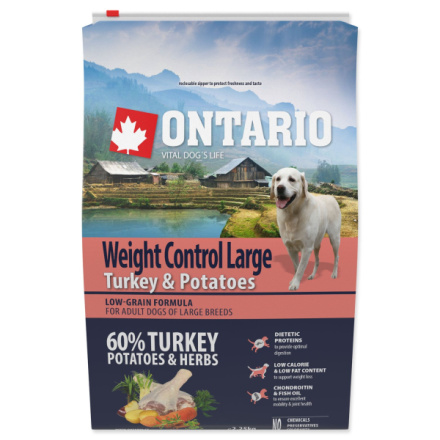 Krmivo Ontario Large Weight Control Turkey & Potatoes 2,25kg 214-12745|X|X|KS