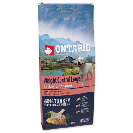 Krmivo Ontario Large Weight Control Turkey & Potatoes 12kg 214-12748|X|X|KS