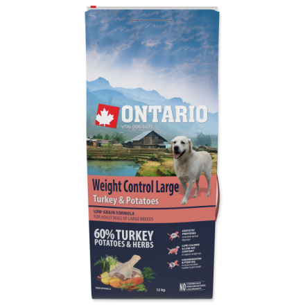 Krmivo Ontario Large Weight Control Turkey & Potatoes 12kg 214-12748|X|X|KS