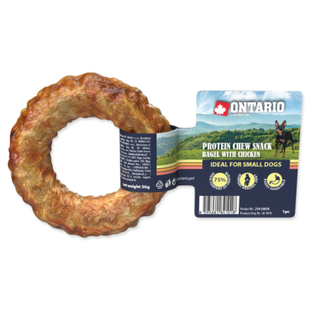 Pochoutka Ontario Protein kuře, žvýkací bagel 8,9cm 214-56038|X|X|KS