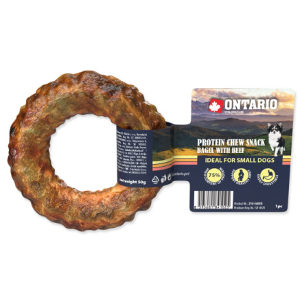 Pochoutka Ontario Protein hovězí, žvýkací bagel 8,9cm 214-56058|X|X|KS