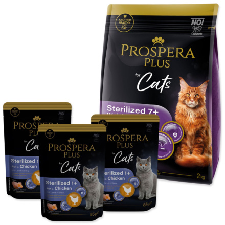 Krmivo Prospera Plus Sterilized 7+ Chicken Weight Balance 2kg+3 kapsičky ZDARMA PR1513-10062|AN_1524|X|KS