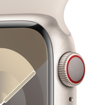 Apple Watch Series 9 41mm Cellular Hvězdně bílý hliník s hvězdně bílým sportovním řemínkem - M/L MRHP3QC/A