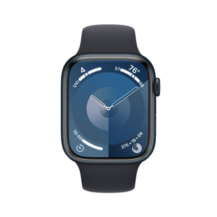 Apple Watch Series 9 45mm Cellular Temně inkoustový hliník s temně inkoustovým sportovním řemínkem - M/L MRMD3QC/A