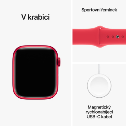 Apple Watch Series 9 45mm Cellular PRODUCT(RED) Červený hliník s PRODUCT(RED) sportovním řemínkem - S/M MRYE3QC/A