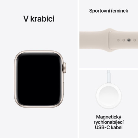 Apple Watch SE 40mm Hvězdně bílý hliník s hvězdně bílým sportovním řemínkem - S/M MR9U3QC/A