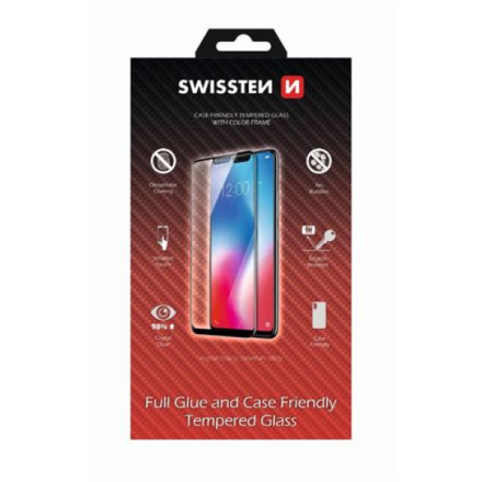 Swissten FULL GLUE, Color Frame, 2.5D ochranné sklo pro Apple iPhone XS MAX Black - Černé 54501721